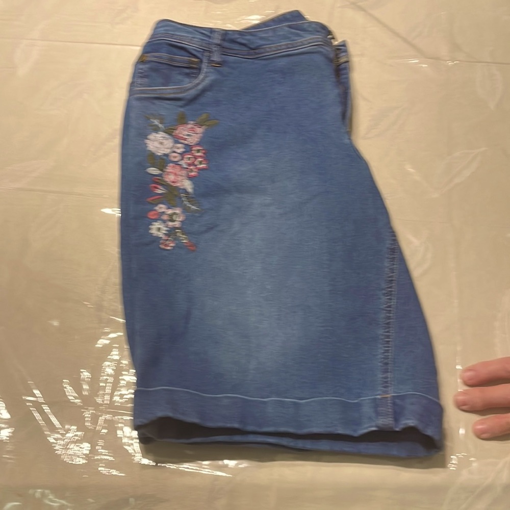 Woman Within Denim Bermuda shorts. 18W